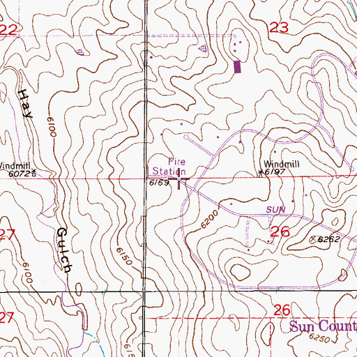 Topographic Map of Rattlesnake Fire Protection District Station 252, CO
