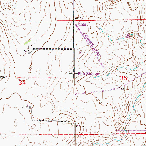 Topographic Map of Kiowa Fire Protection District Station 2, CO