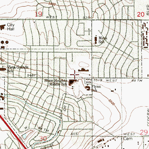 Topographic Map of Southwest Adams County Fire Rescue Station 14, CO