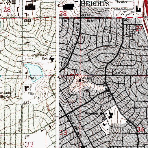 Topographic Map of North Washington Fire Department Station 3, CO