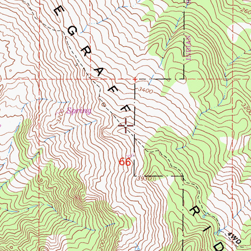 Topographic Map of Updegraff Ridge, CA