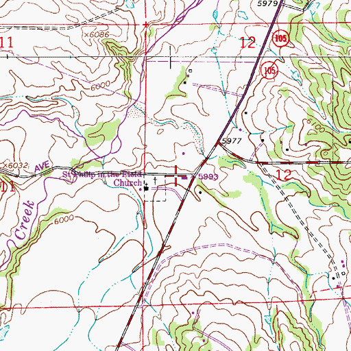 Topographic Map of Jackson 105 Fire Department Station 142, CO