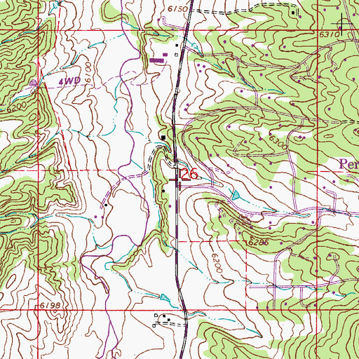 Topographic Map of Jackson 105 Fire Department Station 143, CO