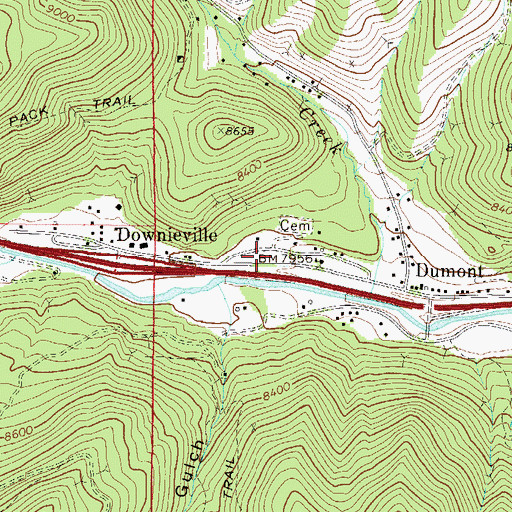 Topographic Map of Clear Creek Fire Authority Fire Station 1 Dumont, CO