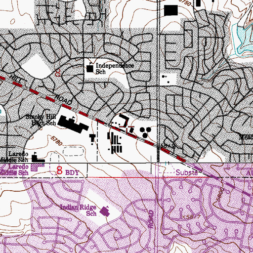 Topographic Map of Cunningham Fire Protection District Station 62, CO