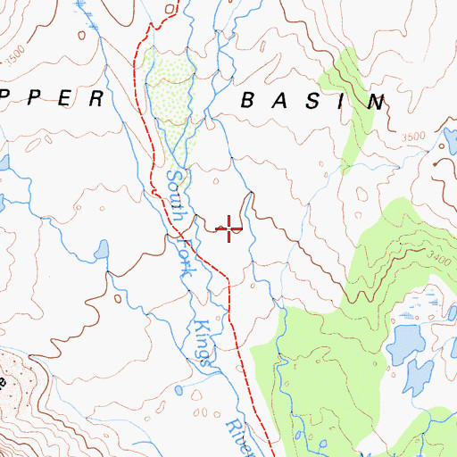 Topographic Map of Upper Basin, CA