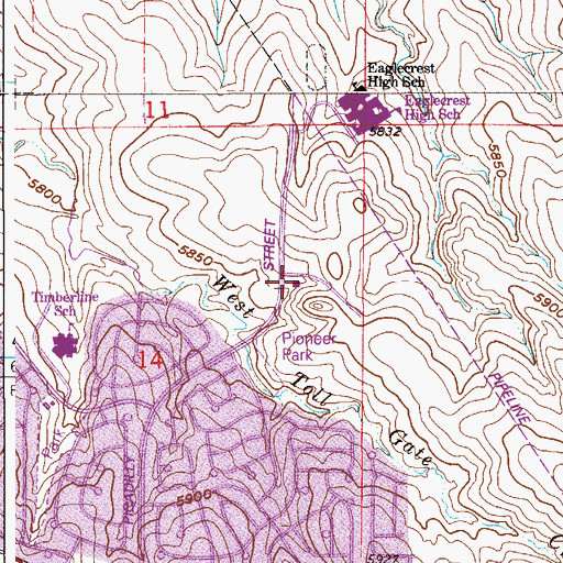 Topographic Map of Cunningham Fire Protection District Station 63, CO