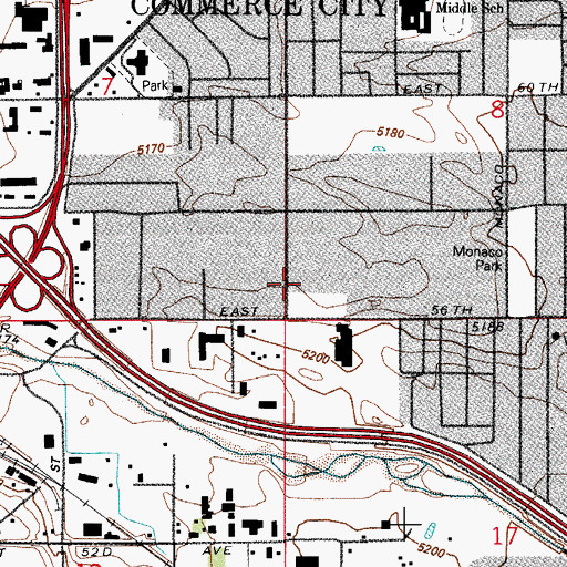 Topographic Map of South Adams County Fire Department Station 2, CO