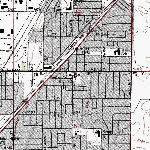 Topographic Map of South Adams County Fire Department Station 3, CO