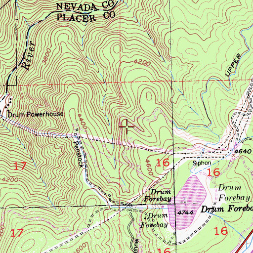 Topographic Map of Upper Boardman Canal, CA