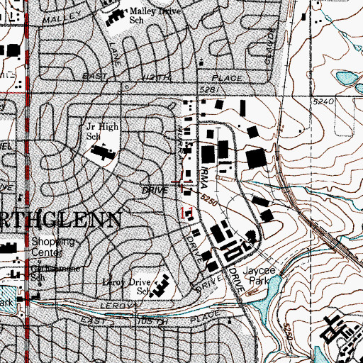 Topographic Map of North Metro Fire - Rescue Department Station 63, CO