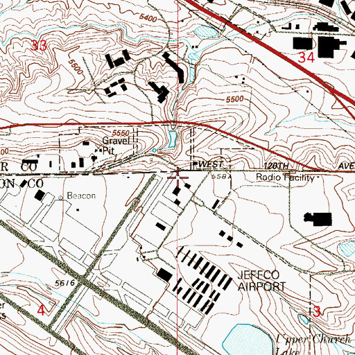 Topographic Map of North Metro Fire / Rescue Department Station 65, CO