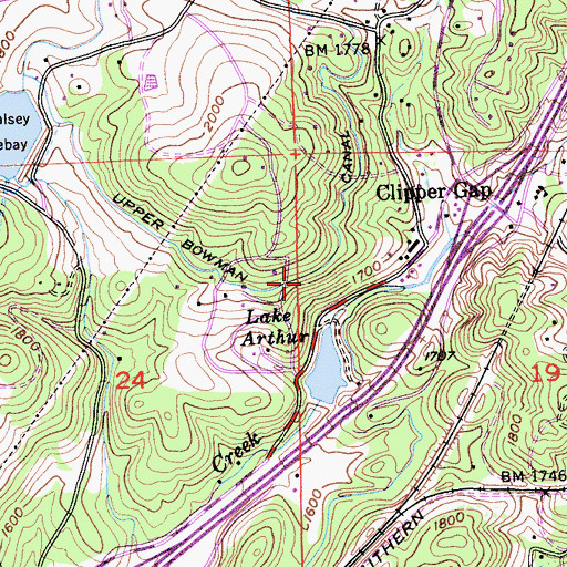 Topographic Map of Upper Bowman Canal, CA