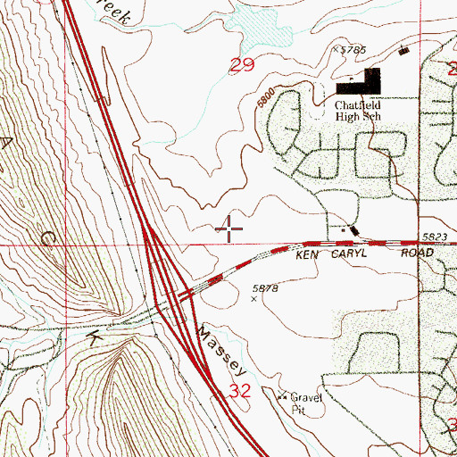 Topographic Map of West Metro Fire Rescue Station 13, CO
