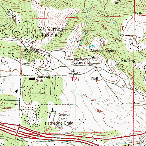 Topographic Map of Foothills Fire and Rescue Department Mount Vernon Substation, CO