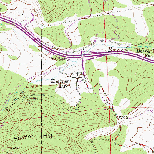 Topographic Map of Evergreen Fire / Rescue Station 7, CO