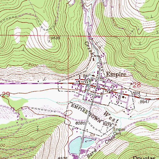 Topographic Map of Clear Creek Fire Authority Fire Station 3 Empire, CO