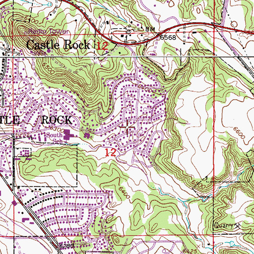 Topographic Map of Castle Rock Fire and Rescue Department Station 152, CO