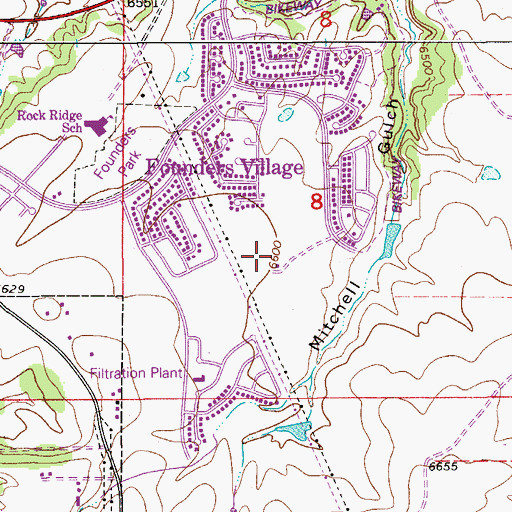 Topographic Map of Castle Rock Fire and Rescue Department Station 153, CO