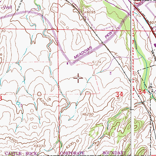 Topographic Map of Castle Rock Fire and Rescue Department Station 154, CO