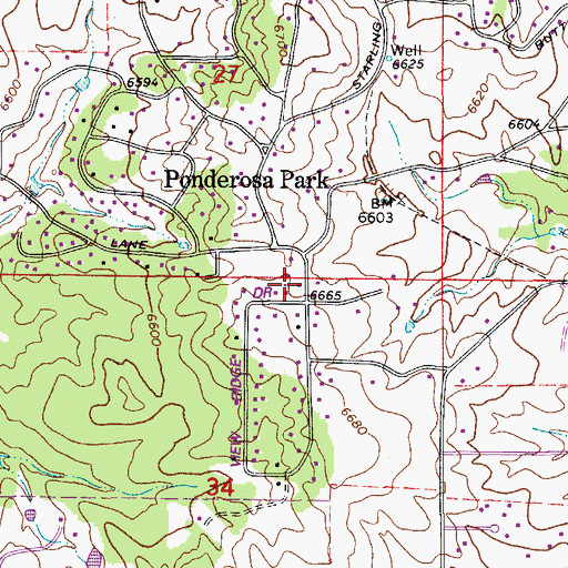 Topographic Map of Elizabeth Fire Rescue Station 72, CO