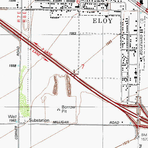 Topographic Map of Curiel Elementary School Annex, AZ