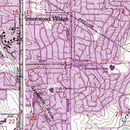 Topographic Map of South Metro Fire Rescue Authority Station 31, CO