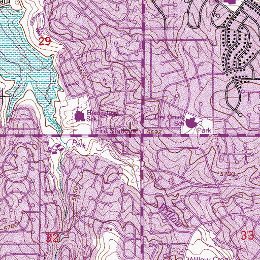 Topographic Map of South Metro Fire Rescue Authority Station 33, CO
