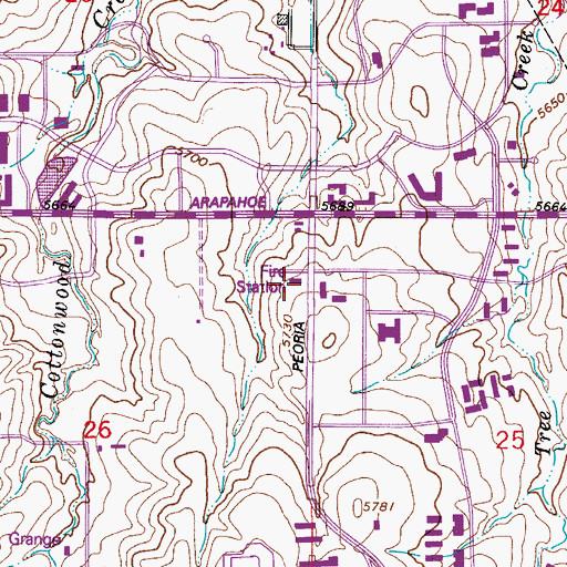 Topographic Map of South Metro Fire Rescue Authority Station 35, CO