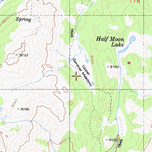 Topographic Map of Upper Gardner Meadow, CA