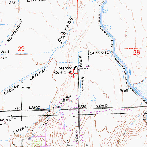 Topographic Map of Upper Golf Lateral, CA