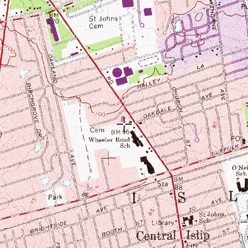 Topographic Map of First Methodist Church Cemetery, NY