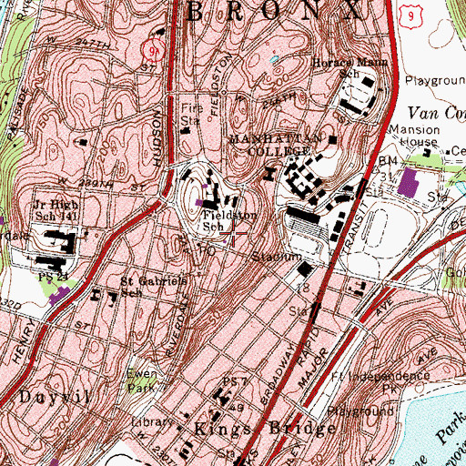 Topographic Map of MacLaughlin Playground, NY