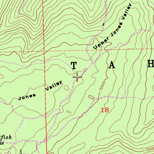 Topographic Map of Upper Jones Valley, CA