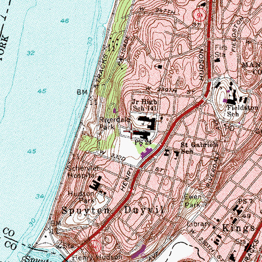 Topographic Map of Spuyten Duyvil Playground, NY
