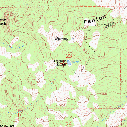 Topographic Map of Upper Lake, CA