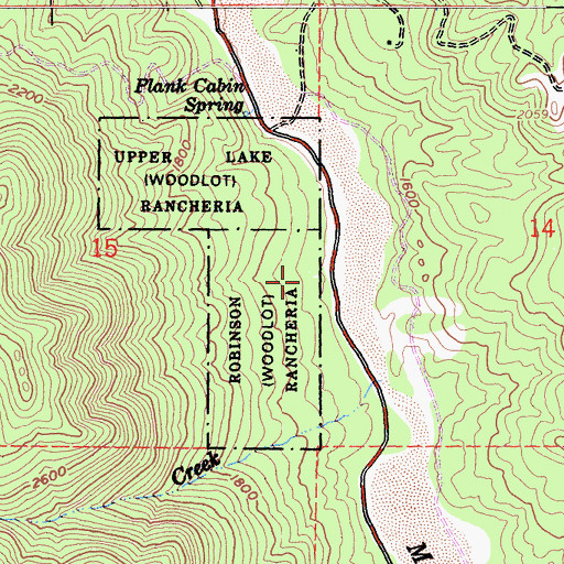 Topographic Map of Upper Lake, CA