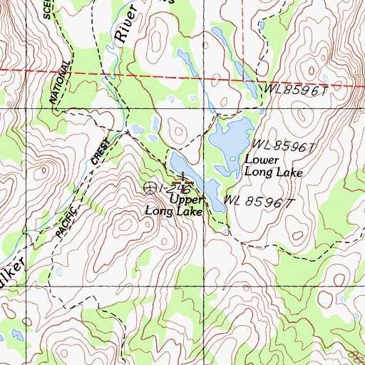 Topographic Map of Upper Long Lake, CA