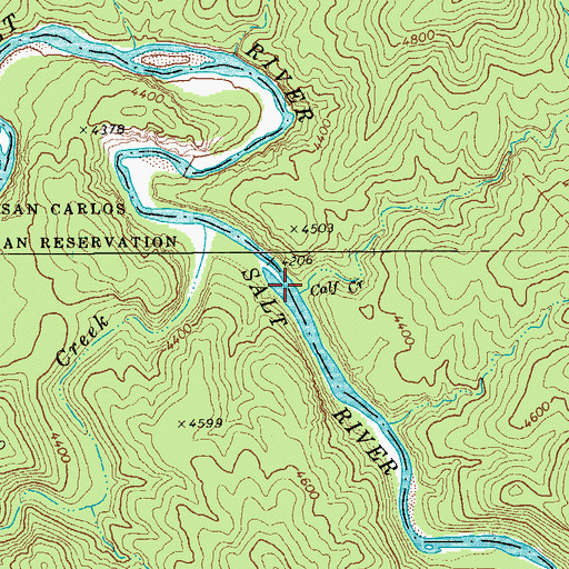 Topographic Map of Calf Creek, AZ