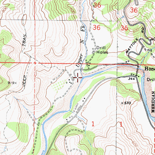 Topographic Map of Upper North Fork Mattole River, CA