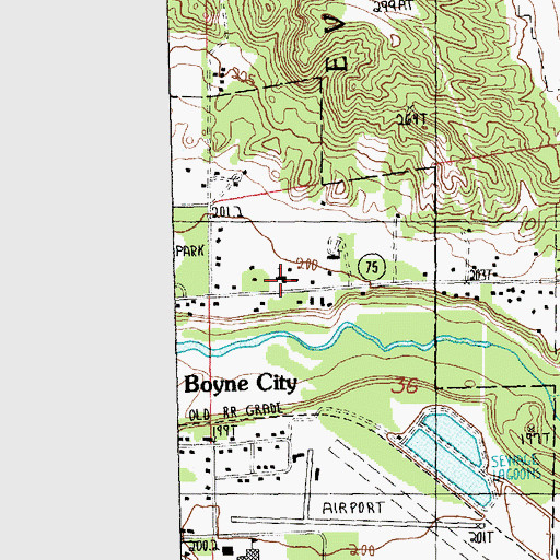 Topographic Map of First Baptist Church, MI