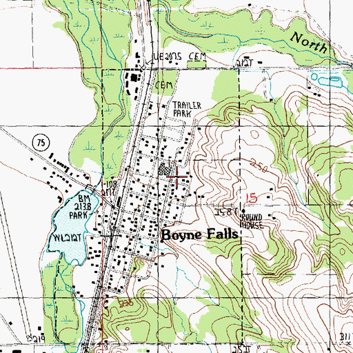 Topographic Map of Saint Matthews Church, MI