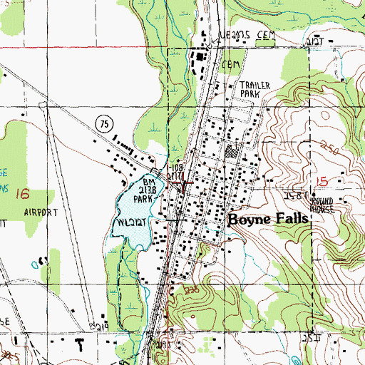 Topographic Map of Charlevoix County Sheriff's Office, MI