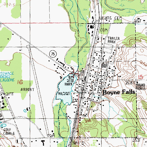 Topographic Map of Boyne River Pond, MI