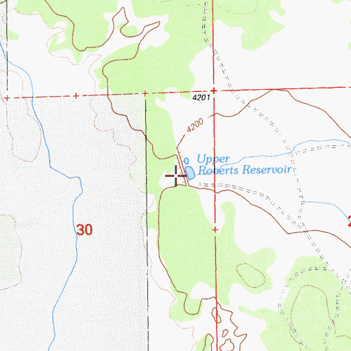 Topographic Map of Upper Roberts Reservoir, CA