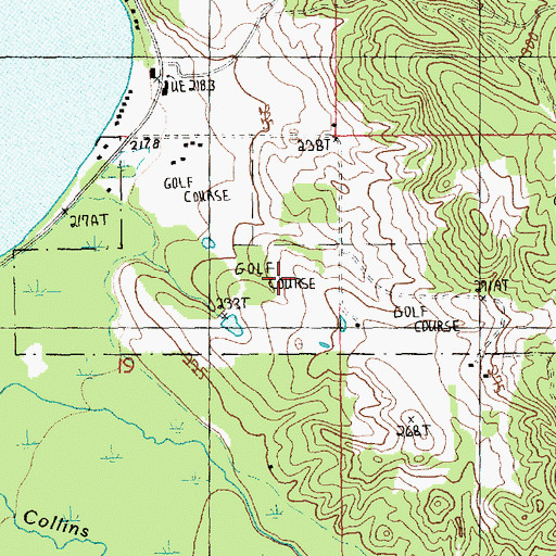 Topographic Map of Boyne Mountain Golf Course, MI
