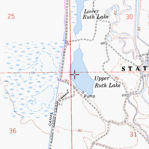 Topographic Map of Upper Ruth Lake, CA