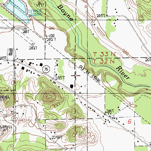 Topographic Map of Boyne Rapids Golf Course, MI