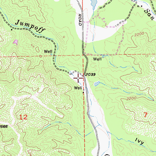 Topographic Map of Upper San Antonio Valley, CA