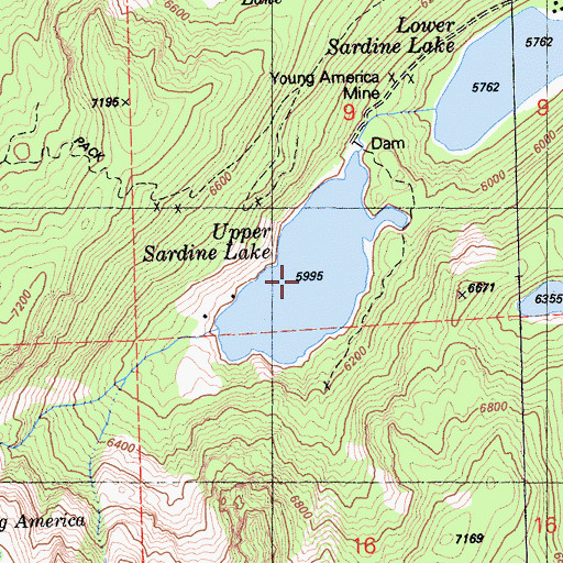 Topographic Map of Upper Sardine Lake, CA